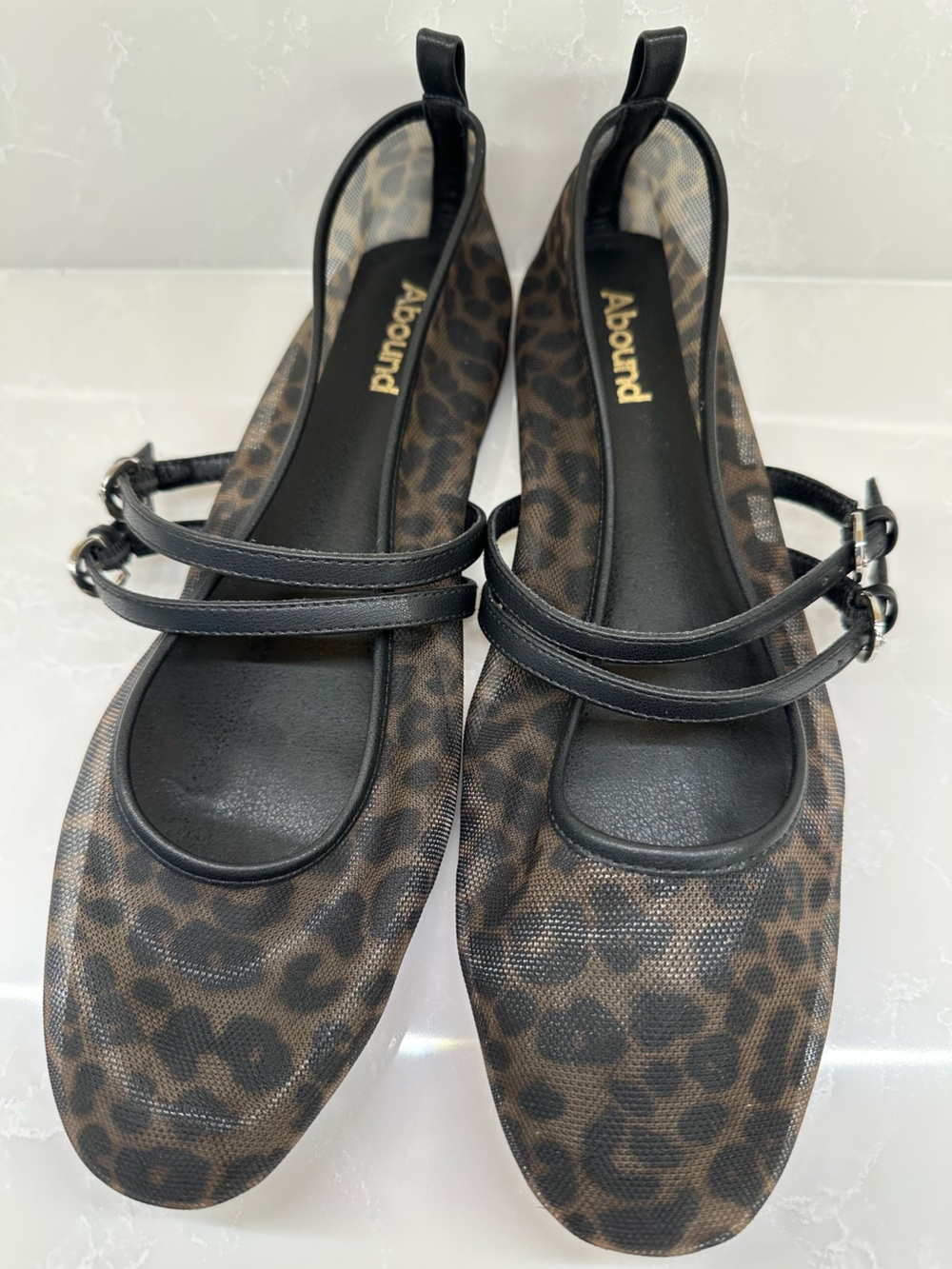 Abound Abigail Leopard Mesh Mary Jane Ballet Flats Size 9.5 - Picture 3 of 11